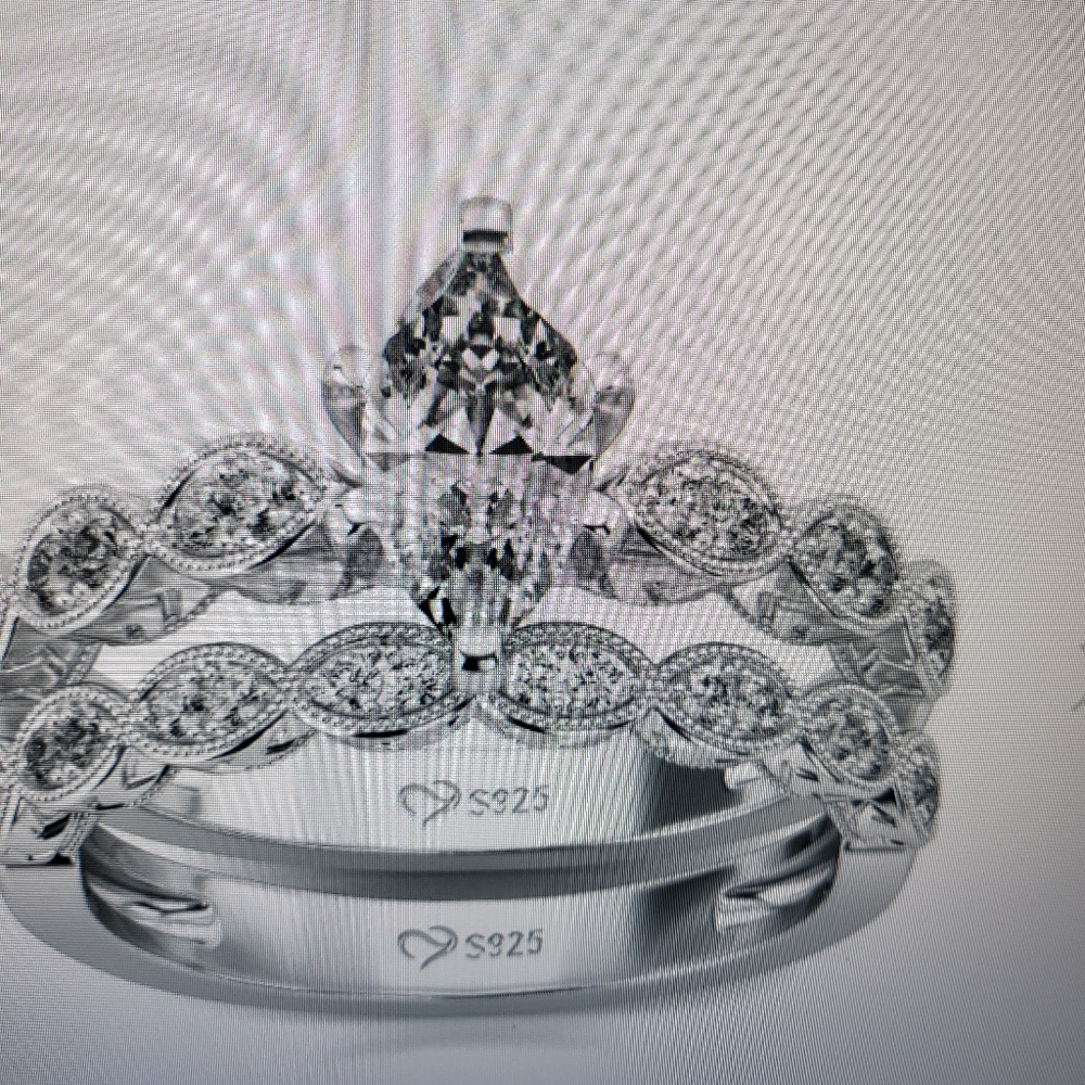 Jeulia Moissanite Wedding Set with 2 bands